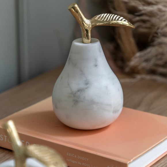 Click to view product details and reviews for Cedar Sage Perla Marble Pear Ornament.