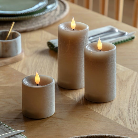 Cedar & Sage Set of 3 LED Candles