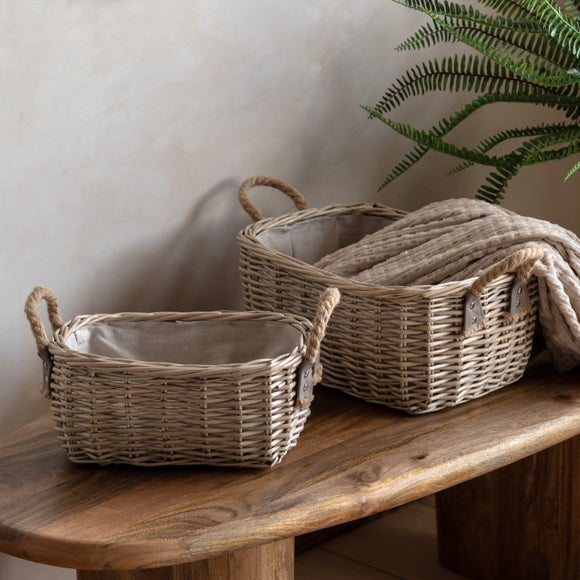 Click to view product details and reviews for Cedar Sage Set Of 2 Eden Oval Baskets.