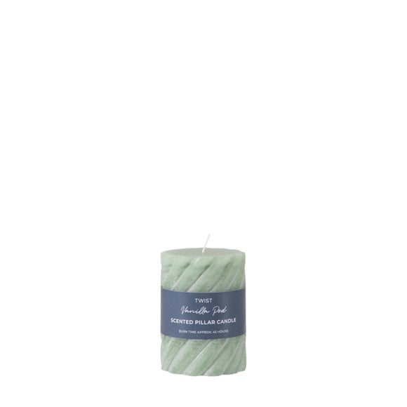 Cedar & Sage Set of 2 Vanilla Twist Pillar Candles