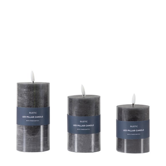 View Cedar & Sage Set Of 3 Rustic Slate Led Candles View Cedar & Sage Set Of 3 Rustic Slate Led Candles