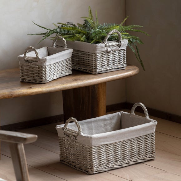 View Cedar & Sage Set Of 3 Rama Lined Baskets View Cedar & Sage Set Of 3 Rama Lined Baskets