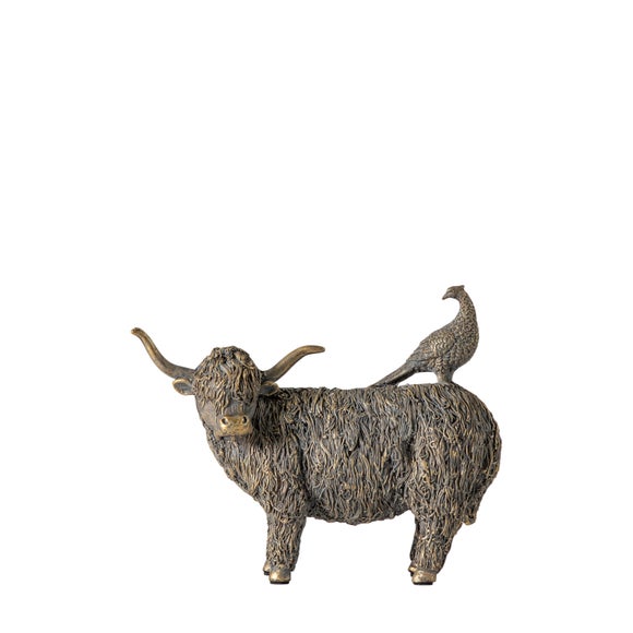 Click to view product details and reviews for Cedar Sage Highland Cow Pheasant Ornament.