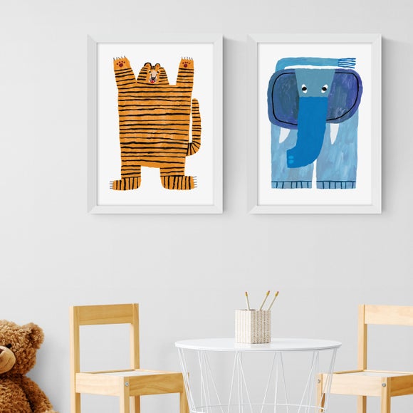 East End Prints Set of 2 Roar and Stomp Stomp Prints