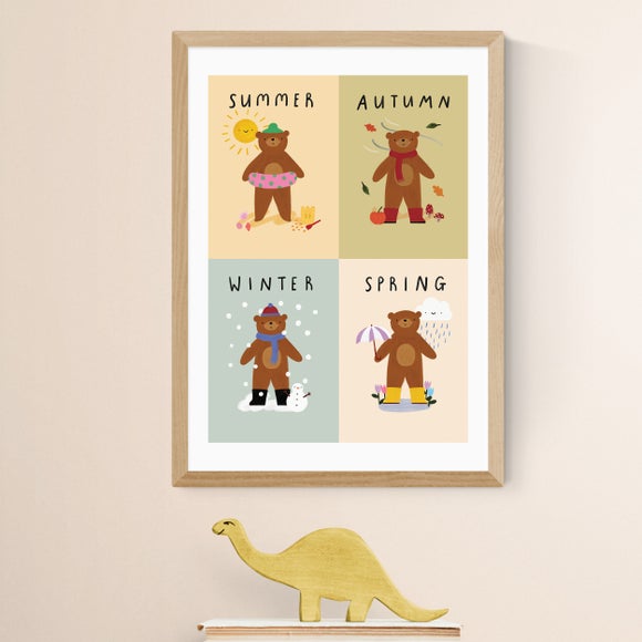 East End Prints Bear and Seasons Print