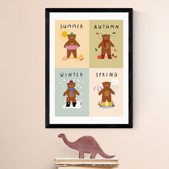 East End Prints Bear and Seasons Print