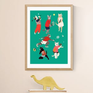 East End Prints Cat Ball Sport Print