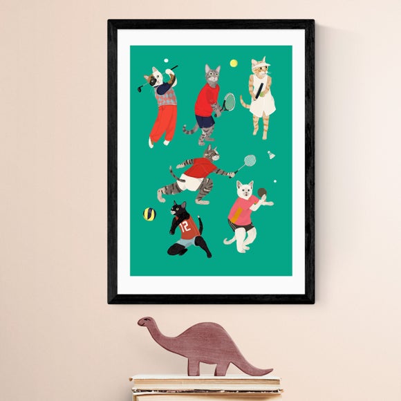 East End Prints Cat Ball Sport Print
