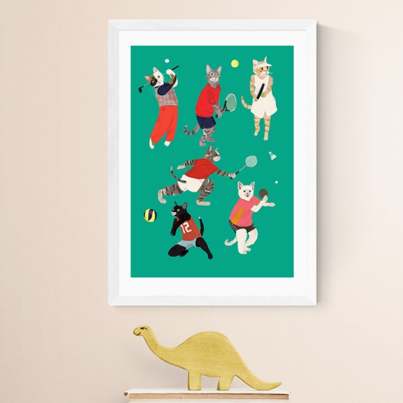 East End Prints Cat Ball Sport Print