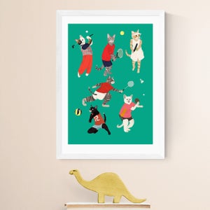 East End Prints Cat Ball Sport Print