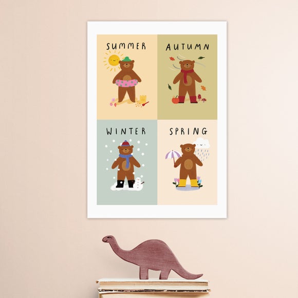 East End Prints Bear and Seasons Print