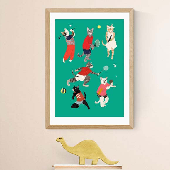 East End Prints Cat Ball Sport Print