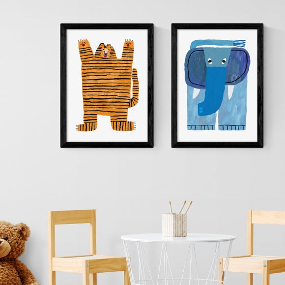 East End Prints Set of 2 Roar and Stomp Stomp Prints