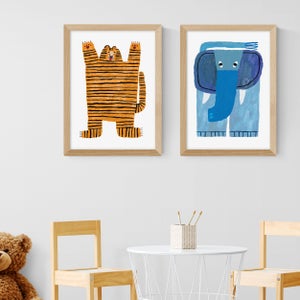 East End Prints Set Of 2 Roar And Stomp Stomp Prints