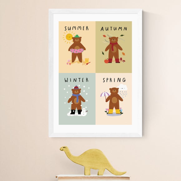 East End Prints Bear and Seasons Print