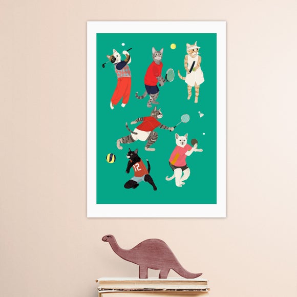 East End Prints Cat Ball Sport Print