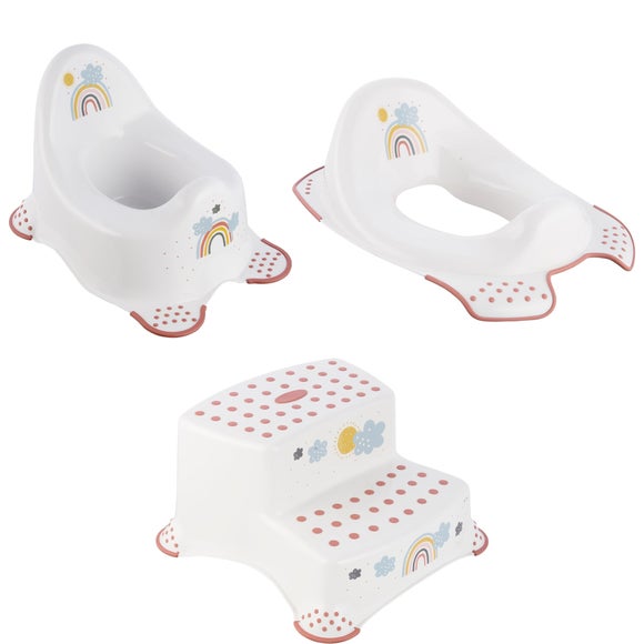 Click to view product details and reviews for Keeeper Rainbow Baby Toilet Starter Set With Double Step Stool. Click to view product details and reviews for Keeeper Rainbow Baby Toilet Starter Set With Double Step Stool.