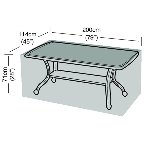 8 Seater Rectangular Garden Table Super Tough Cover
