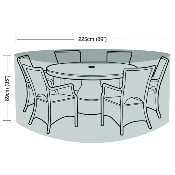 6 Seater Round Garden Furniture Set Super Tough Cover