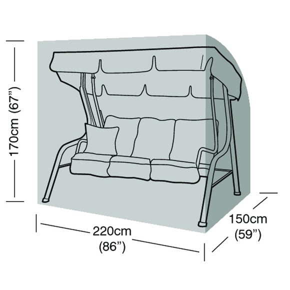 3 Seater Garden Swing Seat Super Tough Cover