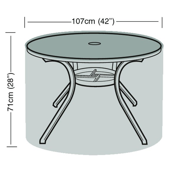 4 Seater Round Garden Table Super Tough Cover