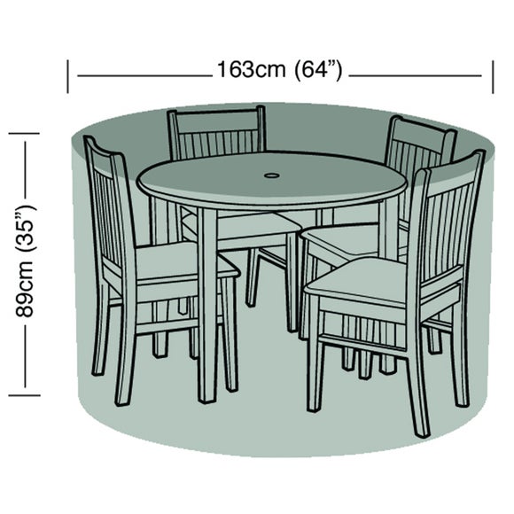 4 Seater Round Garden Furniture Set Super Tough Cover