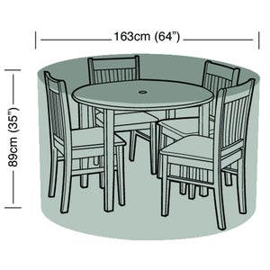 4 Seater Round Garden Furniture Set Super Tough Cover