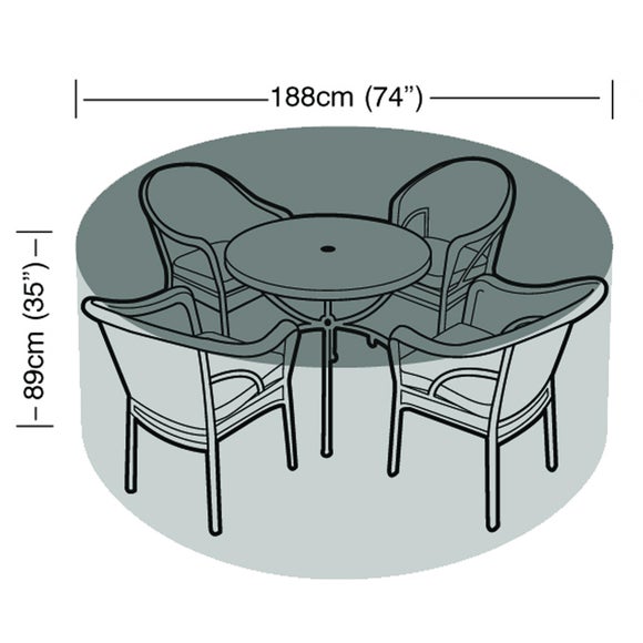 4-6 Seater Round Garden Furniture Set Super Tough Cover