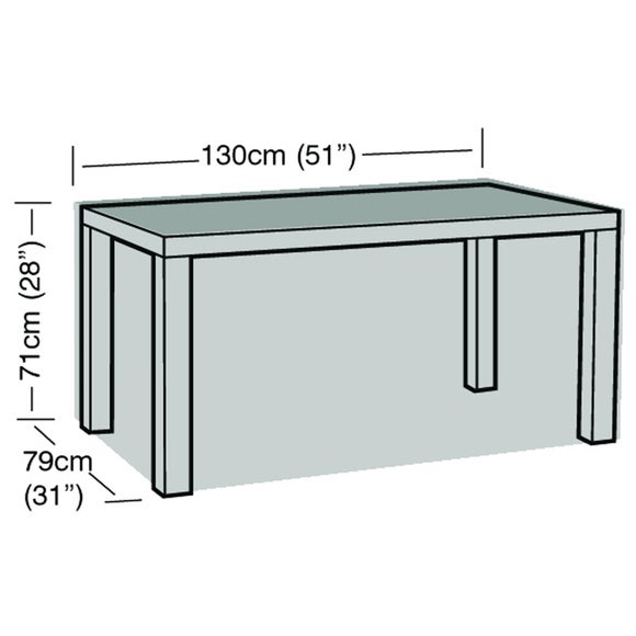 4 Seater Rectangular Garden Table Super Tough Cover