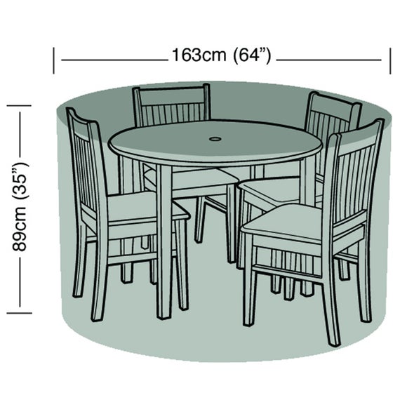 4 Seater Round Garden Furniture Set Super Tough Cover
