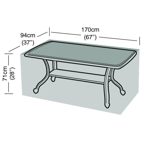 6 Seater Rectangular Garden Table Super Tough Cover