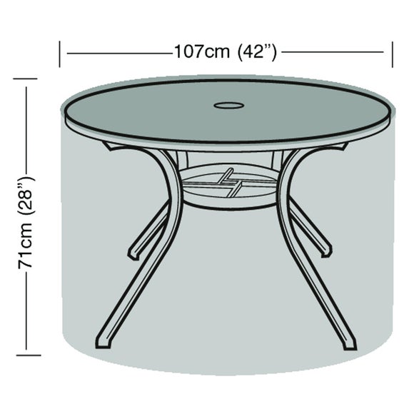 4 Seater Round Garden Table Super Tough Cover