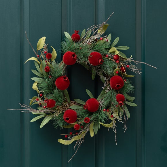 45cm Artificial Pomegranate Wreath