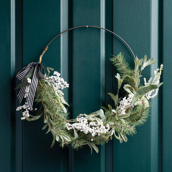 Click to view product details and reviews for 55cm Artificial Ring Wreath With Stripey Bow. Click to view product details and reviews for 55cm Artificial Ring Wreath With Stripey Bow.