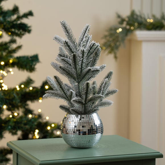 37cm Artificial Mirrorball Potted Christmas Tree
