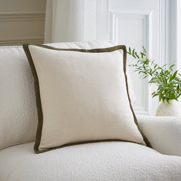 Natural Oxford Edge Square Cushion
