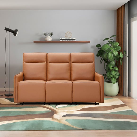 Click to view product details and reviews for Lugo Faux Leather Manual Recliner 3 Seater Sofa.