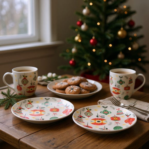 Click to view product details and reviews for Dexam Set Of 2 Christmas Baubles Round Plates.