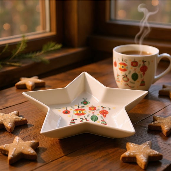 Dexam Christmas Baubles Large Star Dish