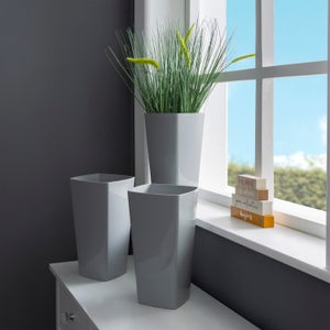 Studio Pack Of 3 Tall Square Plant Pot Covers