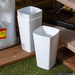 Studio Pack Of 3 Tall Square Plant Pot Covers