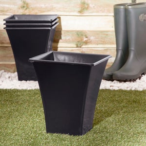 Metallica Pack Of 4 Square Plant Pot
