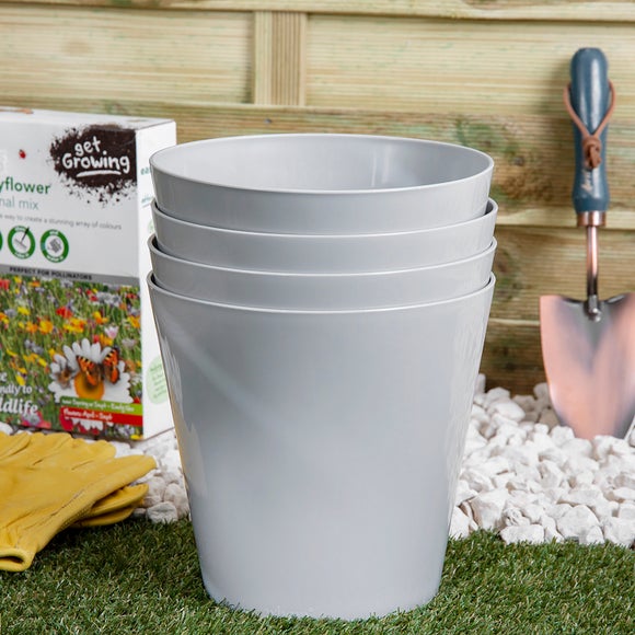 Wham Studio Pack of 4 Round Plant Pot Covers