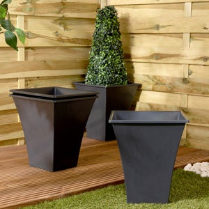 Metallica Pack Of 4 Square Plant Pot