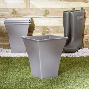 Metallica Pack Of 4 Square Plant Pot