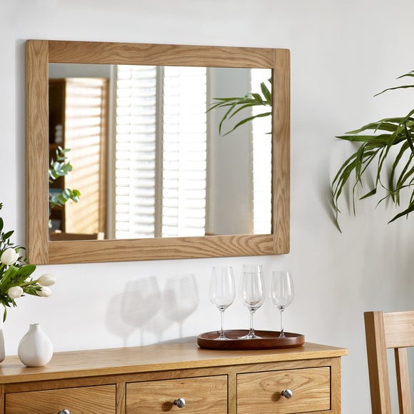 Mallory Oak Framed Rectangle Wall Mirror