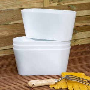 Wham Studio Pack Of 4 Oval Trough Plant Pot Covers