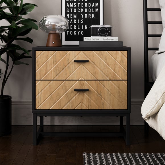 Nixon Wide 2 Drawer Bedside Table