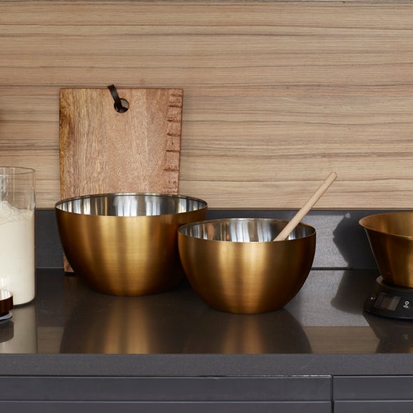 View Masterclass Stainless Steel Brass Finish Mixing Bowl View Masterclass Stainless Steel Brass Finish Mixing Bowl
