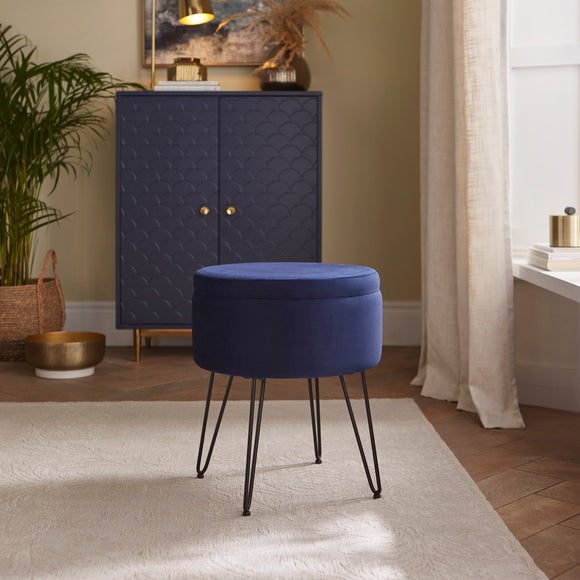 Avery Velvet Storage Footstool